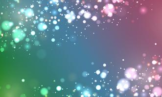 Colorful realistic glitter shines with bokeh, vector illustration