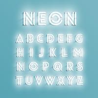 Realistic neon character set, vector illustration