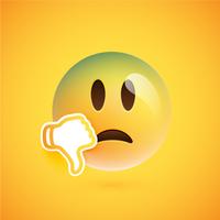 Emoticon with thumbs up, vector illustration