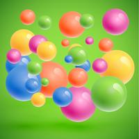 Esferas de colores flotantes, ilustración vectorial realista vector