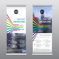 Colorful rollup design flyer, vector illustration