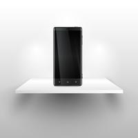 A mobile phones on a shelf, realistic vector illustration