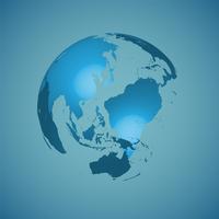 World globe on a blue background, vector illustration