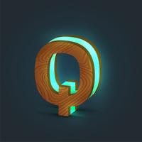 3D, realistic, glass and wood character from a typeface, vector