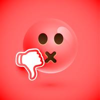 Emoticon with thumbs up, vector illustration