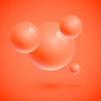 Colorful spheres floating, realistic vector illustration