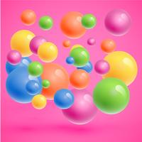 Colorful spheres floating, realistic vector illustration