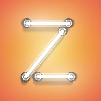 Realistic neon from a set, vector illustration