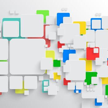 Forma redondeada con sombra y fondo de círculo colorido. vector