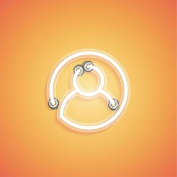 Brillante icono de neón realista para web, ilustración vectorial vector