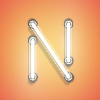 Neón realista de un conjunto, ilustración vectorial vector