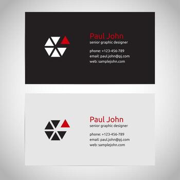 Vector business card template front and back