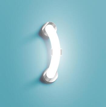 Realistic neon character from a fontset, vector illustration