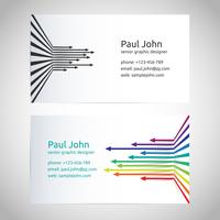 Vector business card template front and back