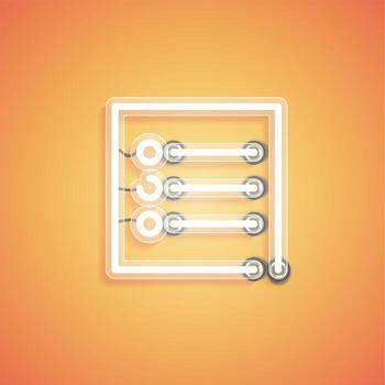 Glowing realistic neon icon for web, vector illustration