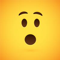 Realistic yellow emoticon in front of a yellow background, vector illustration