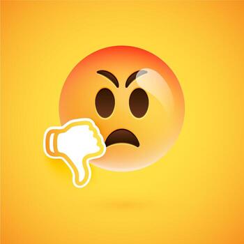 Emoticon con los pulgares hacia arriba, ilustración vectorial vector