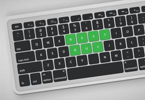 Las letras en el teclado forman una palabra, ilustración vectorial vector