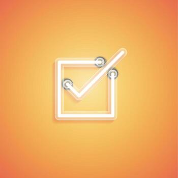 Glowing realistic neon icon for web, vector illustration