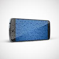 Realistic, high-detailed wet cellphone, vector illustration