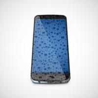 Realistic, high-detailed wet cellphone, vector illustration