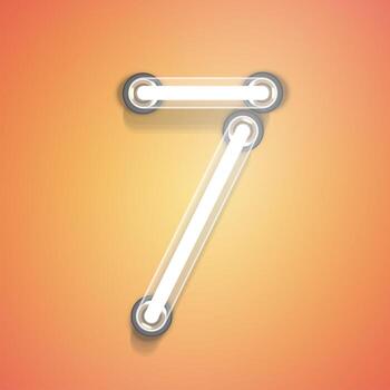 Realistic neon from a set, vector illustration