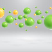 Colorful spheres floating, realistic vector illustration