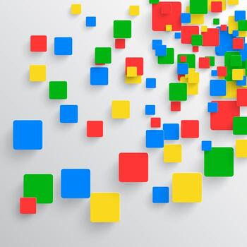 Rounded shape with shadow and colorful circle background vector