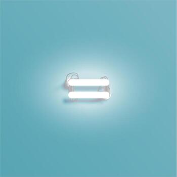 Realistic neon character from a font set, vector illustration