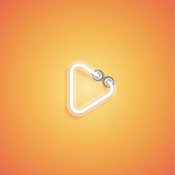 Glowing realistic neon icon for web, vector illustration