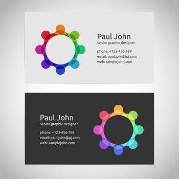 Vector business card template front and back