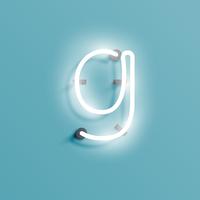 Realistic neon character from a fontset, vector illustration