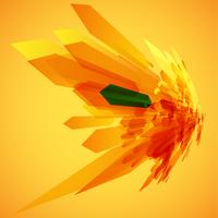 Orange and a green arrows in motion vector