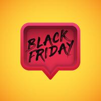High-detailed red speech bubble with 'BLACK FRIDAY' title, vector illustration