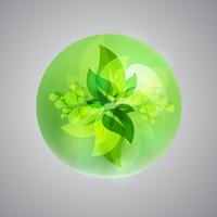 Shiny green bubble, vector illustration