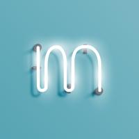 Realistic neon character from a fontset, vector illustration