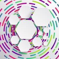 Rounded shape with shadow and colorful circle background vector