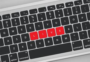 Letters on keyboard form a word, vector illustration