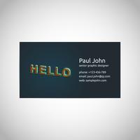 Vector business card template front and back