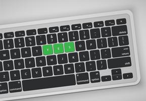 Las letras en el teclado forman una palabra, ilustración vectorial vector