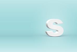 High detailed 3D font letter, vector illustration