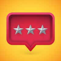 Grey rating stars in speech bubble, vector illustration