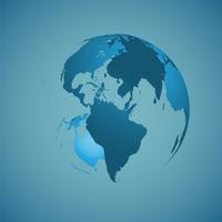 World globe on a blue background, vector illustration