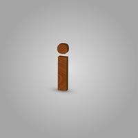 Realistic wood character from a typeset, vector illustration