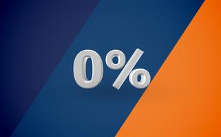 3D sale illustration with percentage, vector