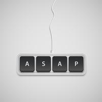Simplified keyboard with one word only, vector