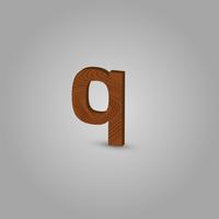 Realistic wood character from a typeset, vector illustration