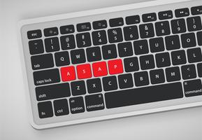 Las letras en el teclado forman una palabra, ilustración vectorial vector