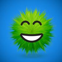 High-detailed 3D fur smiley emoticon, vector illustration