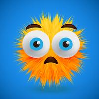 High-detailed 3D fur smiley emoticon, vector illustration